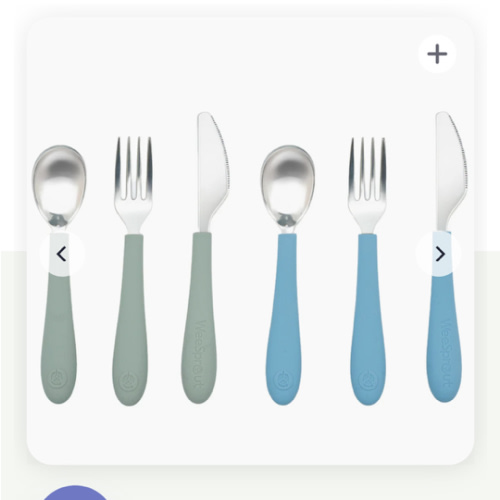 Stainless Steel & Silicone Kids Utensils – Set of 6 (2 Knives, 2 Forks, 2 Spoons)
