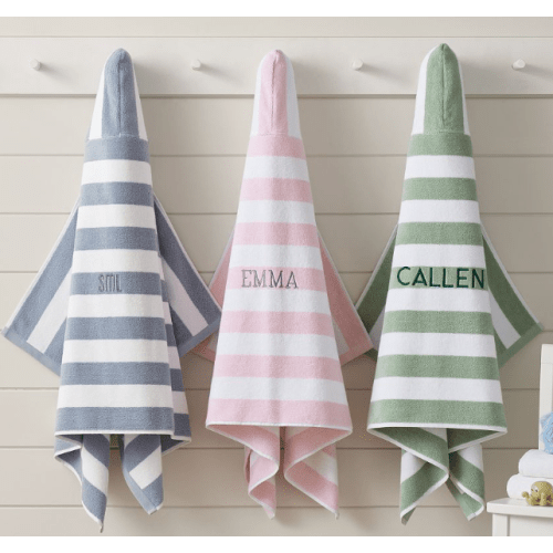 Rugby Stripe Kid Hooded Towel Collection