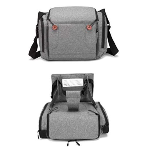 Portable 2-in-1 Travel Infant and Toddler Diaper Bag with Booster Seat for Dining Table, Planes, Fits Most Standard Size Chairs - Grey - Walmart.com