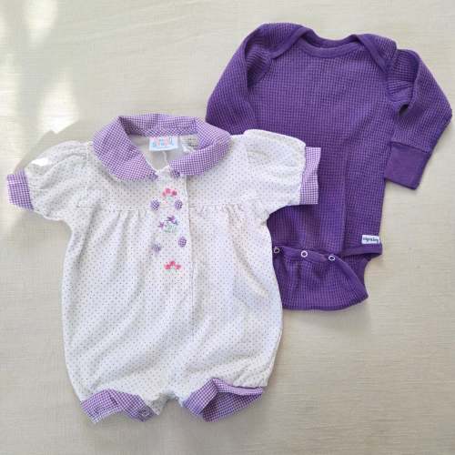 Vintage Girly Purple Rompers Bundle 3-6 months