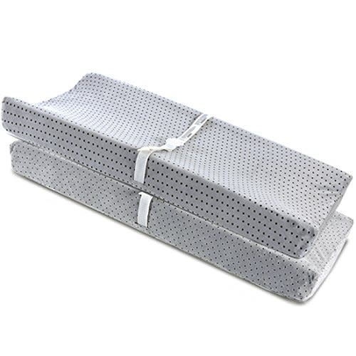 Changing Pad Cover Grey-BROLEX 2 Pack Baby Diaper Change Pad Covers-Stars & Polka Dots Style,Changing Table Pad Covers