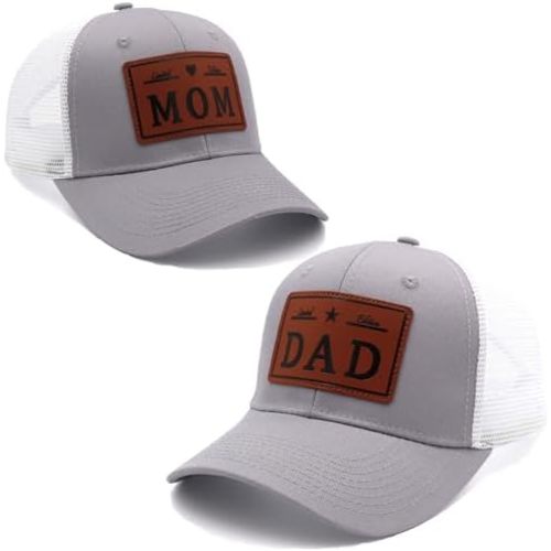 xywlwoer Mom and Dad Hats Dad to Be Trucker Hat Fathers Day Dad Mom Gifts Baseball Cap New Parents Gifts for Couples