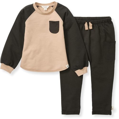 Burt's Bees Baby Baby Boys' Shirt and Pant Set, Top & Bottom Outfit Bundle, 100% Organic Cotton