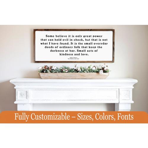 Tolkien Hobbit Quote Sign – Literary Wooden Wall Art – Encouraging Home Decor