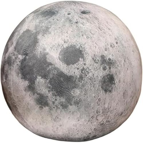 8inch Realistic Earth Plush Pillow, Space Planet Stuffed Plush Toy, Birthday Xmas Gift for Kids (Moon)