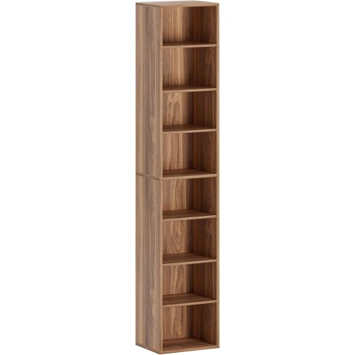 IRONCK Estantería alta y estrecha de 8 niveles, estantería de esquina compacta, estantes de almacenamiento de pie de 71 pulgadas de alto, fácil de combinar para sala de estar, oficina, estudio, dormitorio