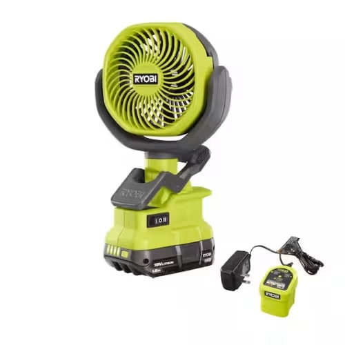 RYOBI ONE+ 18V Cordless 4" Clamp Fan Kit
