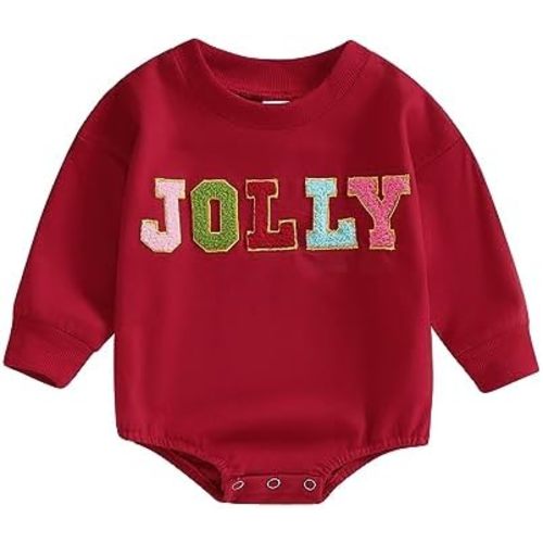 MERSARIPHY Baby Christmas Clothes Baby Boy Girl Sweatshirt Romper Santa Baby Romper Tops Fall Winter Outfits