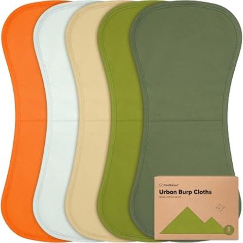 Organic Burp Cloths Baby Boy & Girl, 5-pack Cotton Burp Rags (Palms) | Super Absorbent Cotton Burping Cloths for Babies, Soft, Plush, Newborn, Infant Towels, Milk Spit Up Rags, Large 21x10
