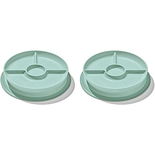 OXO Tot Stick and Stay Suction Divided Plate - Opal (Pack of 2)