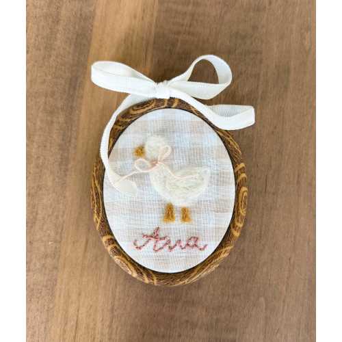 Heirloom Needle Felted Goose Nursery Wall Decor: Personalized Name Embroidery