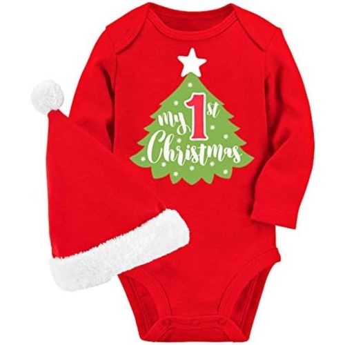 UNICOMIDEA Baby Christmas Romper Long Sleeve Newborn Boys Girls Outfit 0-12 Months