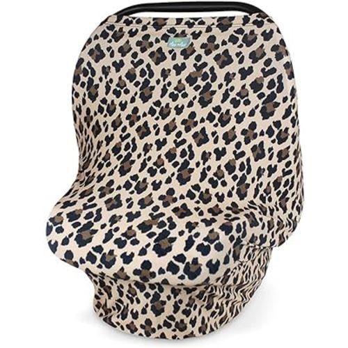 Itzy Ritzy 4-in-1 Nursing Cover, Car Seat Cover, Shopping Cart Cover and Infinity Scarf – Breathable, Multi-Use Mom Boss Breastfeeding Cover, Car Seat Canopy, Cart Cover & Scarf, Leopard