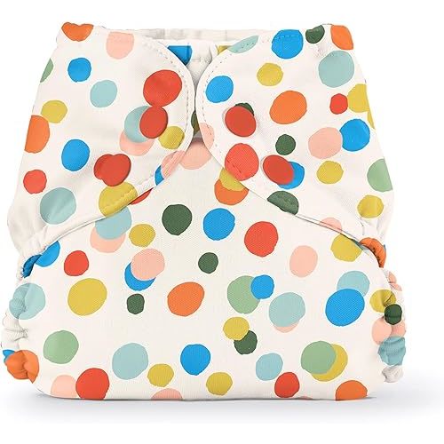 Esembly Cloth Diaper Cover - Reusable Swim Diaper, Waterproof, Breathable - Adjustable Outer Layer Over Absorbent Inner for Blowout Protection - Funfetti, Size 2 (18-35lbs)
