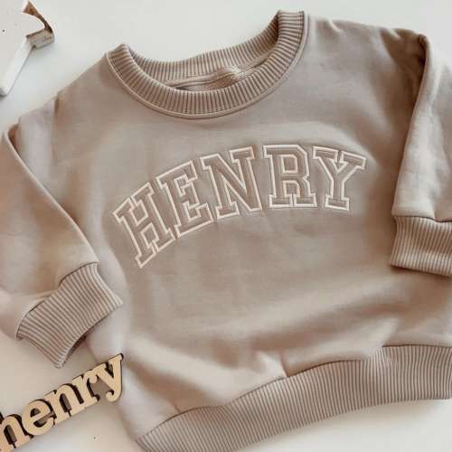 Custom Name Baby Sweatshirt, Personalized Embroidered Toddler Crewneck, Baby Shower Gift, Custom Embroidered Kids Sweatshirt, Gift For Baby