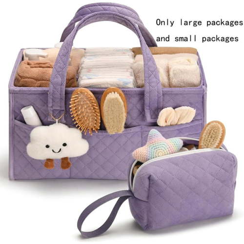 15'' Baby Diaper Caddy Organizer, Baby Basket Shower Gift, Portable Changing Table Basket, Postpartum Caddy & Tote Bag Pouch, Newborn Nursery Essentials Registry, Car Diaper Organizer