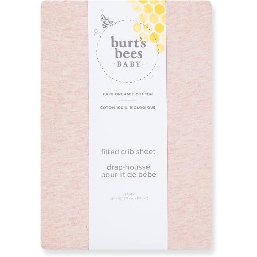 Burt's Bees Baby Essential Organic Cotton Fitted Crib Sheet, Breathable for Boy Girl Standard Crib & Toddler Mattresses
