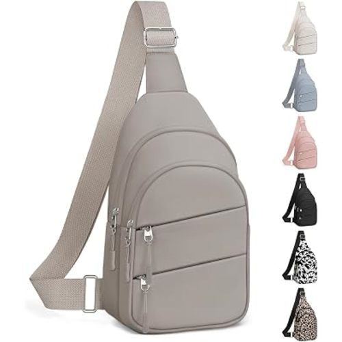 Tuwubi Crossbody Bags for Women, Sling Bag for Men, Small Hiking Backpack Shoulder Bag Lightweight for Outdoors Travel(M, Khaki)