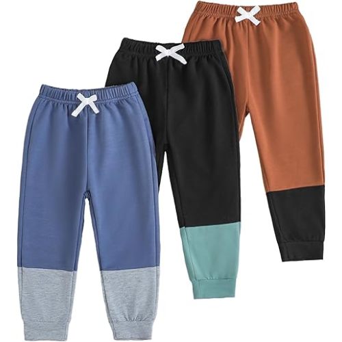 Baby Boy Pants 3 6 9 12 24 Months Toddler Boy Sweatpants Newborn Baby Sweatpants 2T 3T 3 Pack Infant Boys Pants