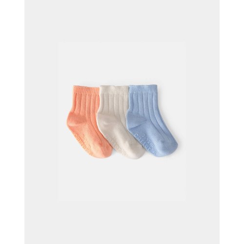 Baby 3-Pack Ankle Socks - Orange/Blue/Cream | Carter's