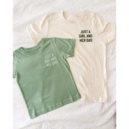 Just a Girl and Her Dad / Just a Boy and His Dad – Child Tee | Little Mama Shirt Shop