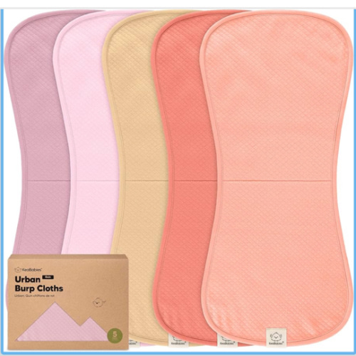 KeaBabies 5-Pack Organic Burp Cloths Baby Girl,Boy - Extra Large,Absorbent Baby Burp Cloths,Soft Burping Cloths for Babies,Newborn Burp Clothes,Cotton Burp Rags,Thick Burp Cloth (Muted Pastel/Quin)