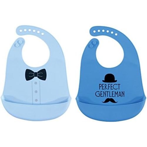 Hudson Baby Unisex Baby Silicone Bibs, Perfect Gentleman, One Size