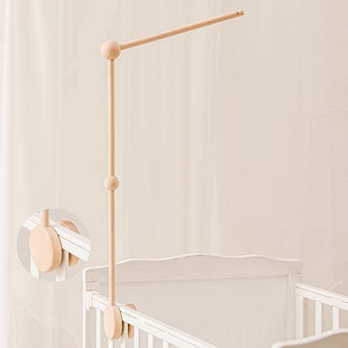 Crib Mobile Arm - 27 Inch Mobile Arm for Crib Wooden Mount Mobile Hanger for Baby Nursery Decor (Crib Mobile Holder)