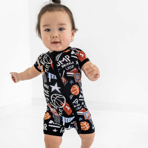 Black Slam Dunk Shorty Zippy – Little Sleepies
