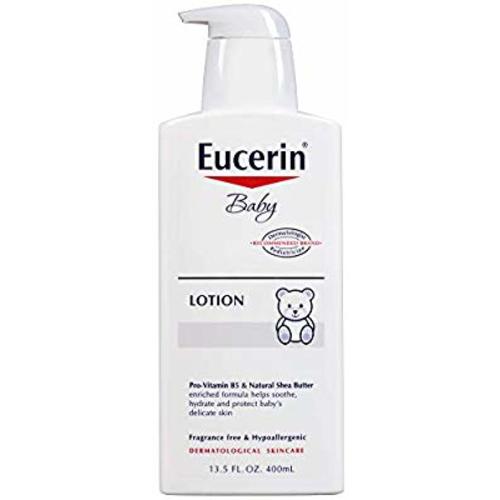 Eucerin Baby Body Lotion - Hypoallergenic & Fragrance Free, Safe for Everyday Use on Sensitive Skin - 13.5 fl. oz. Pump Bottle