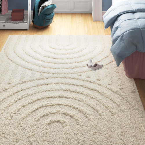 Bartletto Beige Shag Area Rug
