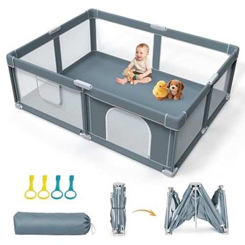 OMZER Foldable Baby Playpen, 65x50 Inch Rectangle Collapsible Play Yard
