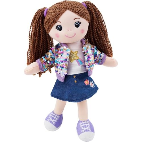 June Garden 14" Sophie Glam Soft Plush Doll, Trendy Outfit
