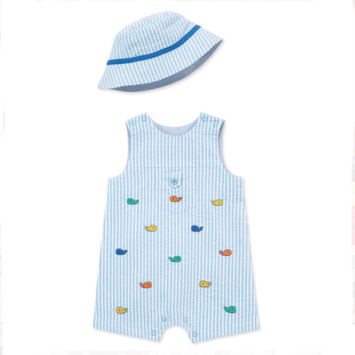 Whales Woven Sunsuit & Hat- 3M