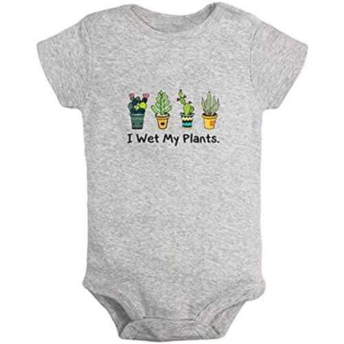 iDzn I Wet My Plants Funny Rompers Newborn Baby Bodysuits Infant Jumpsuits Outfits Clothes