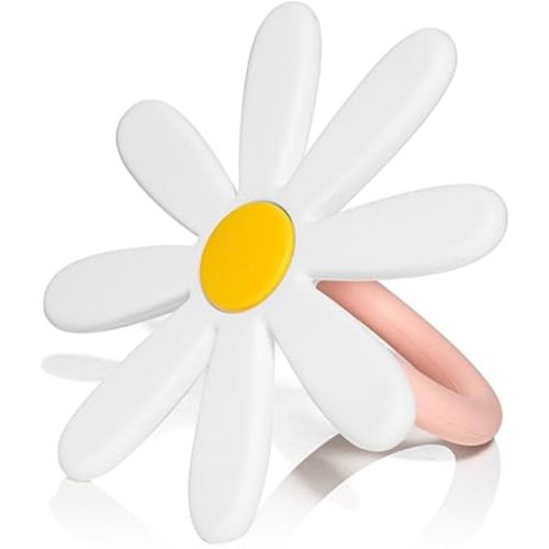 Lucy Darling Baby Teething Toy - Flower Child Daisy Ring - Silicone Baby Chew Toy for 0-6 and 0-12 Months - BPA Free Teether for Babies - Soothe Babies Gums - Teether Toy