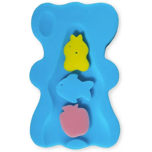 Soft Infant Bath Sponge Skid Proof Baby Bath Mat Newborn Odor Free (Blue)