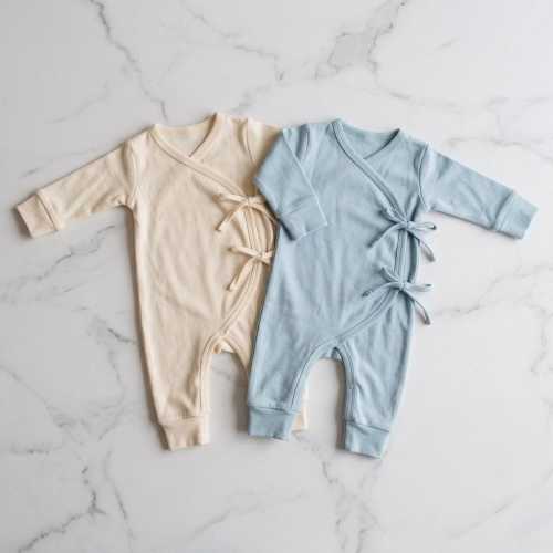 Organic Egyptian Cotton Kimono Sleepsuit Duo | Newborn 2-Pack | GOTS Certified