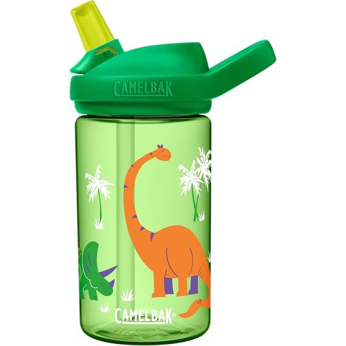 CamelBak Eddy+ Kids Bite Valve Water Bottle 14oz, Dinosaur Island