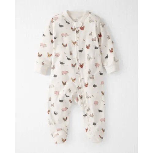 Baby Organic Cotton Sleep & Play Pajamas in Farm Friends Print - Little Planet | Carter's