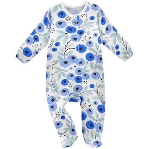 Dussdil Baby One-Piece Footies Newborn Rompers Pajamas Cotton Footed Pjs for Sleep Play Boys Girls