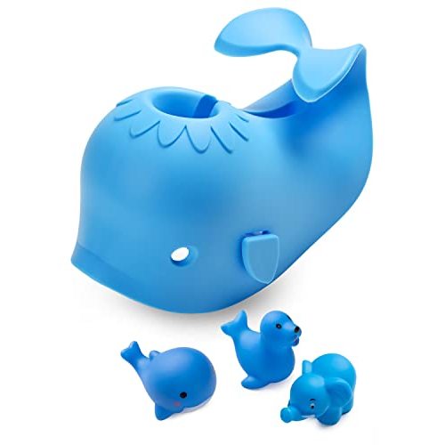 Mandoo Faucet Cover Bathtub Baby, Bath Spout Cover for Baby, Bath Faucet Cover for Kids, Tub Spout Cover Bathtub Faucet Cover Kids Safety, Protection Baby Universal Bath Silicone Toys Whale Blue