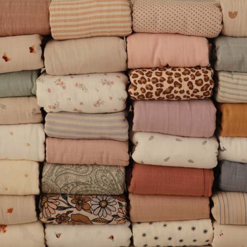 Mushie Baby Swaddle Blanket – Organic Cotton Muslin | Newborn & Infant – Neon Dream