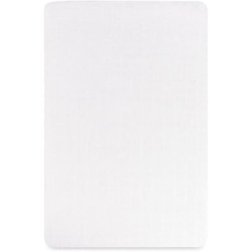 Babyletto 100% Organic Cotton All-Stages Bassinet Sheet, GOTS-Certified, Fitted 360°, Ultra-Soft and Breathable Muslin - Plain White