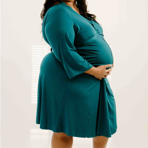 Lila Labor & Postpartum Gown in Deep Teal