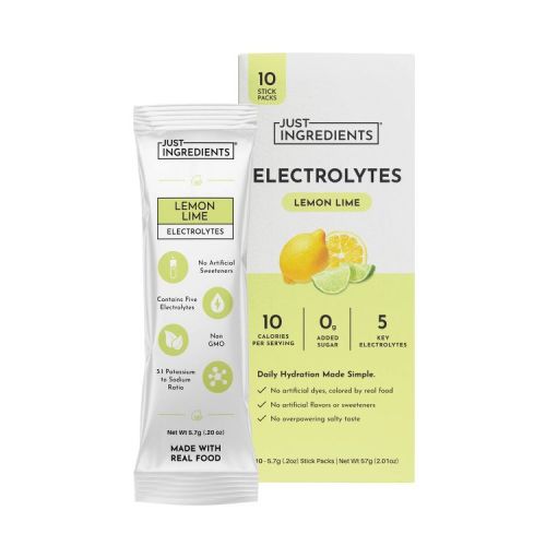Just Ingredients Electrolytes Drink Mix Packs - Lemon Lime - 2.01oz/10ct