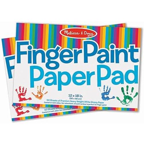 Melissa & Doug Finger Paint Paper Pad (12 x 18 inches) - 50 Sheets, 2-Pack - FSC Certified