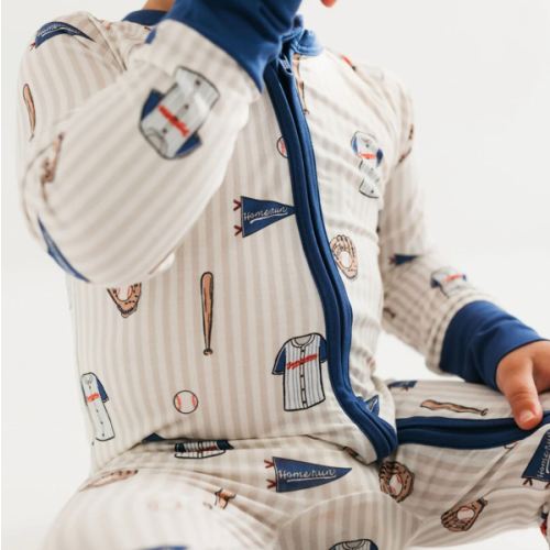 Blue Baseball Zipper Romper – In My Jammers