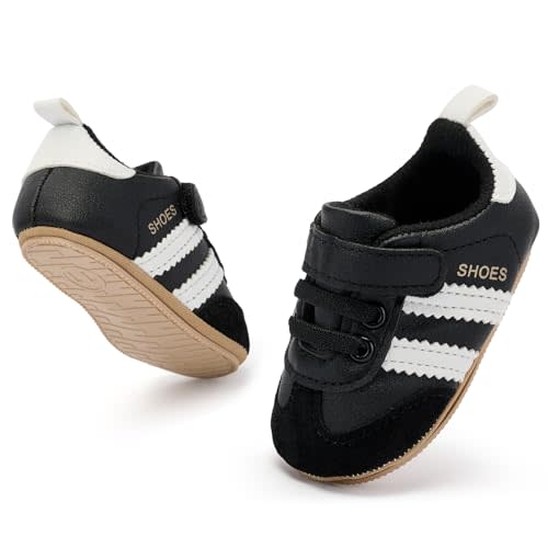 BACSAC Baby Shoes for Boys Girls Non Slip Low Top Infant Walking Shoes Breathable Comfort Toddler Walker Shoes Pull On Newborn Baby Sneakers 3 6 9 12 Months