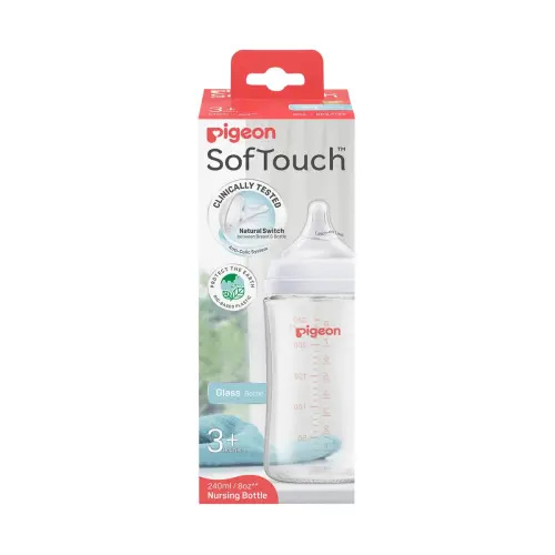 SofTouch™ Wide Neck Bottle Glass 240ml – Pigeon New Zealand